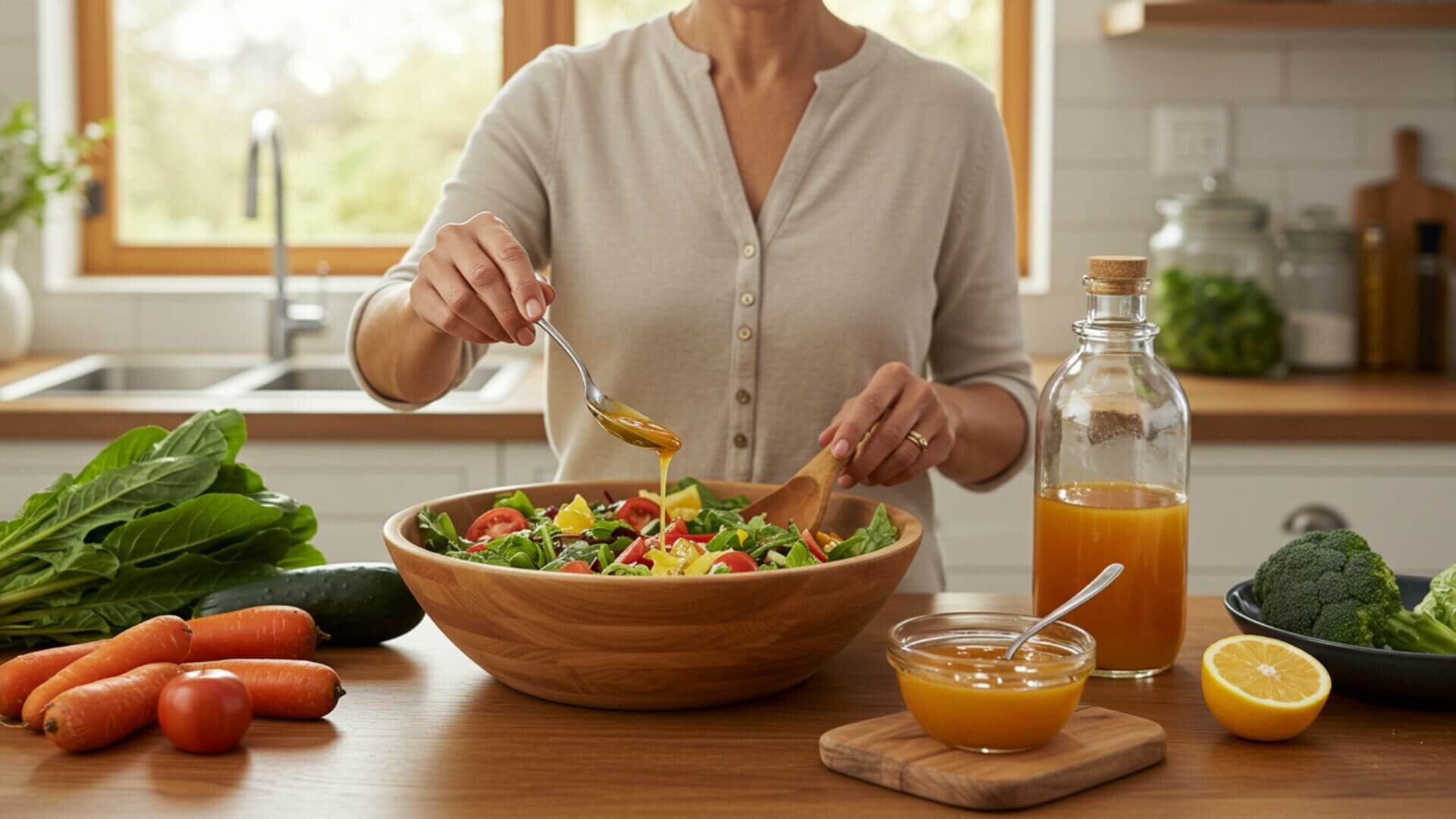 Salata için Doğal Elma Sirkeli Sos