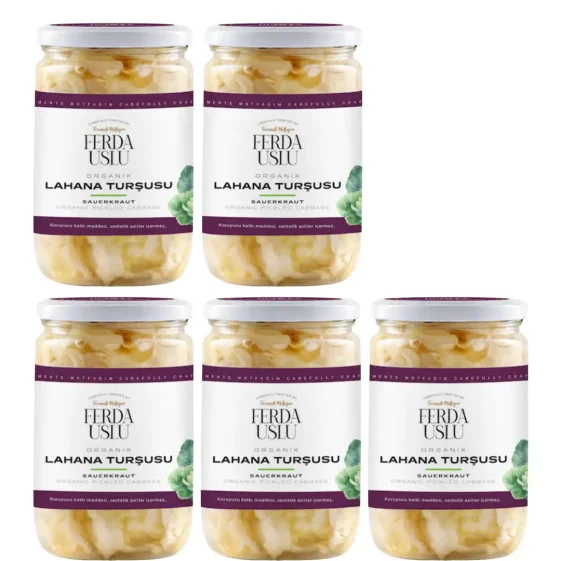 5 Pack Organic Probiotic Pickled Cabbage - Fermente Mutfağım