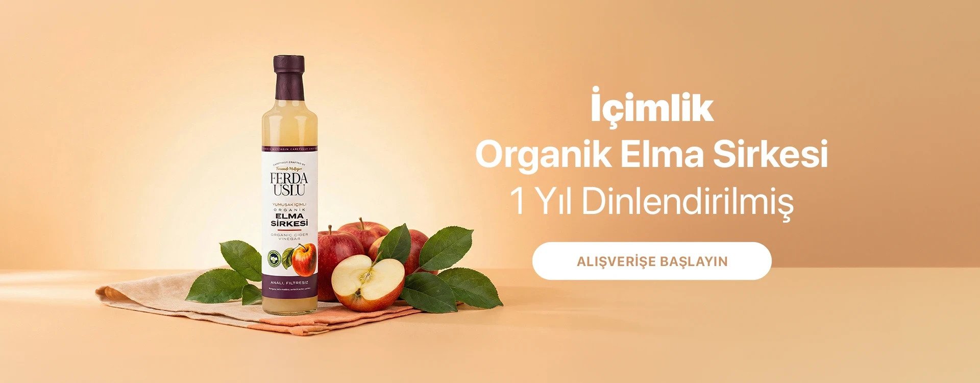 Organik İçinlik Elma Sirkesi 1 Yıl Dinlendirilmiş