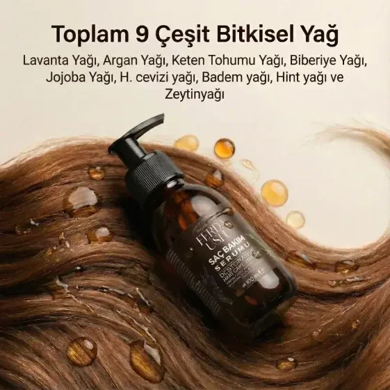 Argan Yağlı Saç Besleyici & Onarıcı Serum - Biberiye + Lavanta+ Keten Tohumu 100 ml - Ferda Uslu Premium (1)