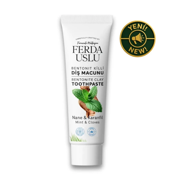 Bentonit Killi Doğal Diş Macunu - Şekersiz, Florürsüz Beyazlatıcı 50 ml - Fermente Mutfağım