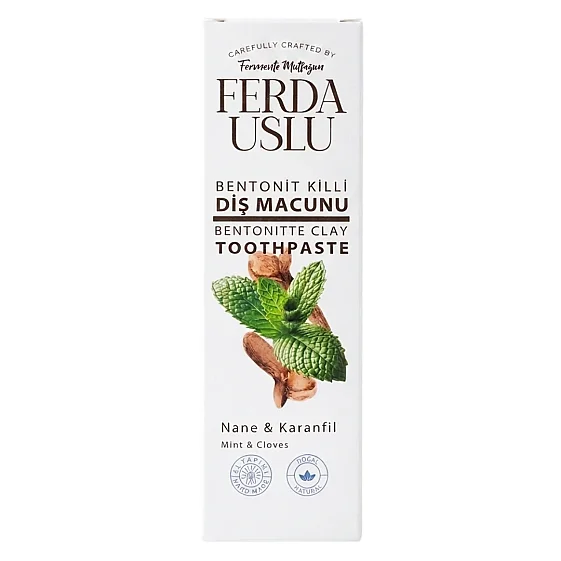 Bentonit Killi Doğal Diş Macunu - Şekersiz, Florürsüz Beyazlatıcı 50 ml - Fermente Mutfağım