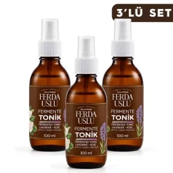 Fermente Tonik (Gül-Lavanta) - 3 Adet-Elma Sirkeli Gözenek Sıkılaştırıcı, Canlandırıcı 100 ML - 1