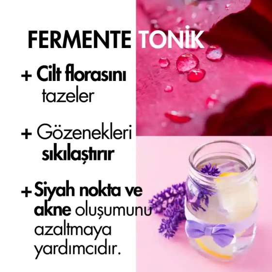 Fermente Tonik (Gül-Lavanta) - 3 Adet-Elma Sirkeli Gözenek Sıkılaştırıcı, Canlandırıcı 100 ML - 3