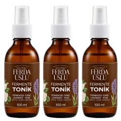 Fermente Tonik (Gül-Lavanta) - 3 Adet-Elma Sirkeli Gözenek Sıkılaştırıcı, Canlandırıcı 100 ML 