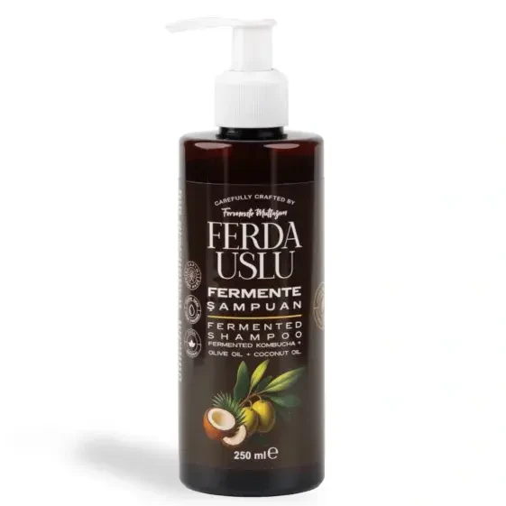 Kombucha Özlü Fermente Şampuan - Organik Zeytinyağı + Hindistan Cevizi Yağı + E Vitamini 250 ml - Fermente Mutfağım