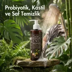 Kombucha Özlü Fermente Şampuan - Organik Zeytinyağı + Hindistan Cevizi Yağı + E Vitamini 250 ml - Fermente Mutfağım (1)