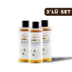 Kombucha Özlü Fermente Şampuan -3 Adet- Organik Zeytinyağı + Hindistan Cevizi Yağı + E Vitamini 250 ml - Fermente Mutfağım