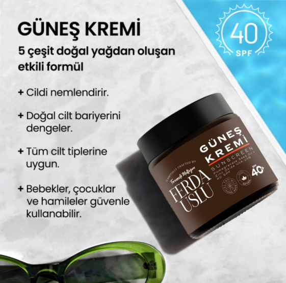 Mineral Güneş Kremi 40SPF- Nar Çekirdeği Yağı + Çinko Oksit 100 ml - Fermente Mutfağım (1)