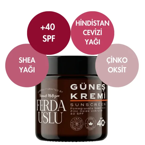 Mineral Güneş Kremi 40SPF- Nar Çekirdeği Yağı + Çinko Oksit 100 ml - Fermente Mutfağım (1)