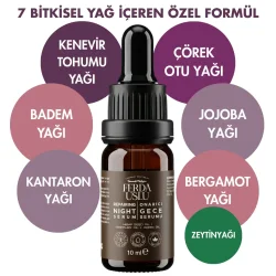 Yoğun Nemlendirici Onarıcı Gece Serumu - Kenevir Tohumu Yağı + 6 Etkili Yağ İçeren Zengin Formül 10 ml - 2