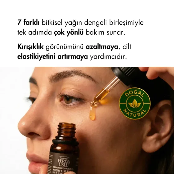 Yoğun Nemlendirici Onarıcı Gece Serumu - Kenevir Tohumu Yağı + 6 Etkili Yağ İçeren Zengin Formül 10 ml - 3