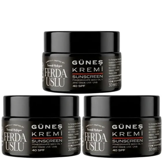 Mineral Güneş Kremi 40 SPF - 3 Adet-Nar Çekirdeği Yağı + Çinko Oksit 30 ml - 1