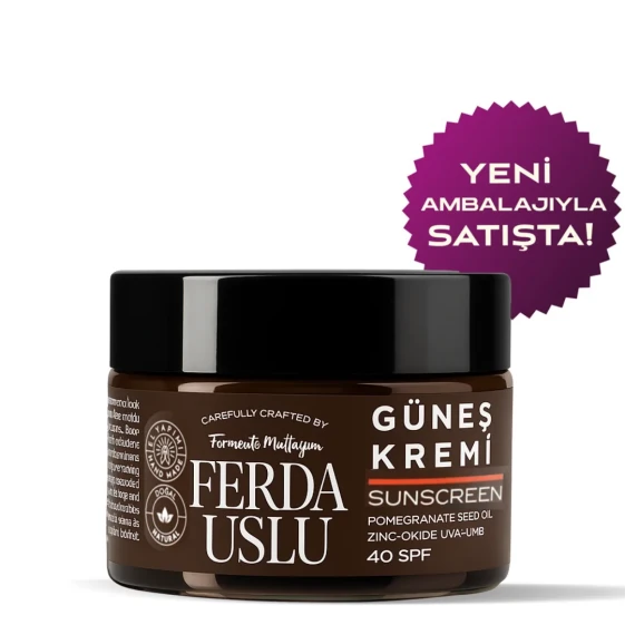 Mineral Güneş Kremi 40SPF - Nar Çekirdeği Yağı + Çinko Oksit 30 ml - Fermente Mutfağım