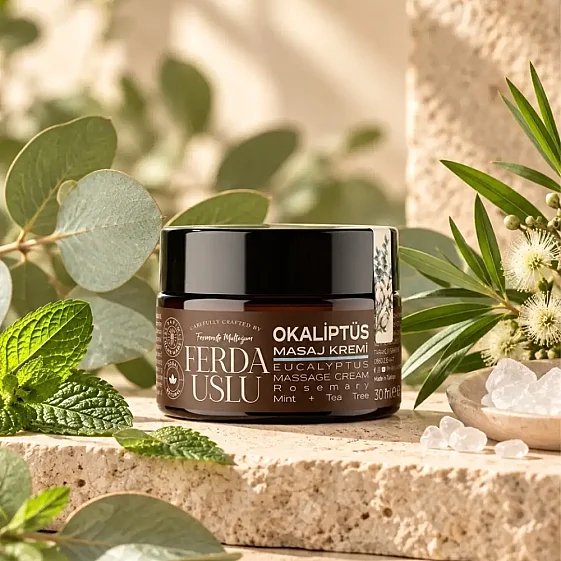 Okaliptuslu Masaj Kremi -3 Adet- Biberiye +Nane + Çay Ağacı 30 ml - 6