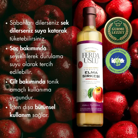 Organik Elma Sirkesi - 1 Yıl Dinlendirilmiş İçimlik 500 ml - 4