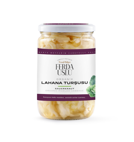 Organik Lahana Turşusu - Lakto Fermantasyon Sauerkraut 600 g - 1