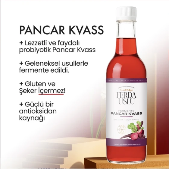 5' Li Pancar Kvass - Kırmızı Pancar + Şalgam + Mor Havuç Lakto Fermente İçecek 330 ml - 3