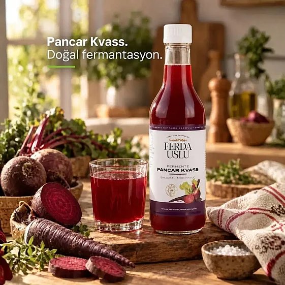 Pancar Kvass - Kırmızı Pancar + Şalgam + Mor Havuç  Lakto Fermente İçecek 330 ml - 5