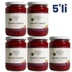 5'Li Pancar Kvass Taneli - Kırmızı Pancar + Şalgam + Mor Havuç Lakto Fermente 600 ML - 1