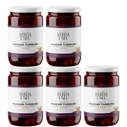 5'Li Pancar Kvass Taneli - Kırmızı Pancar + Şalgam + Mor Havuç Lakto Fermente 600 ML - 1